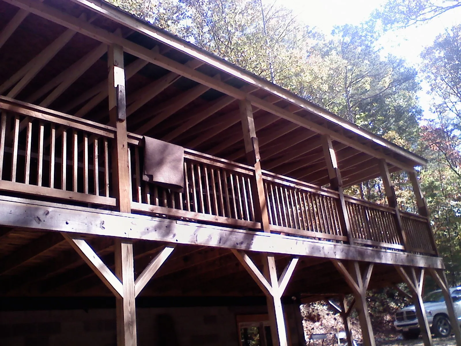 Timber framing under a new elevated porch and deck — Roof Leak Repair in Bluff City by Roofing Brothers